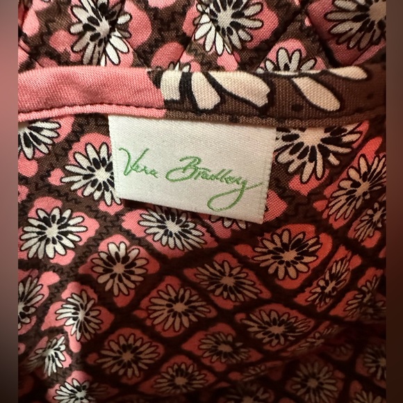 Set of Vera Bradley Shoulder Tote & Turn Lock Wallet. EUC. Mocha Rouge pattern. - Picture 3 of 10